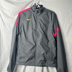 Ladies Nike Jacket with Bright Pink and Yellow Accents-Size S.